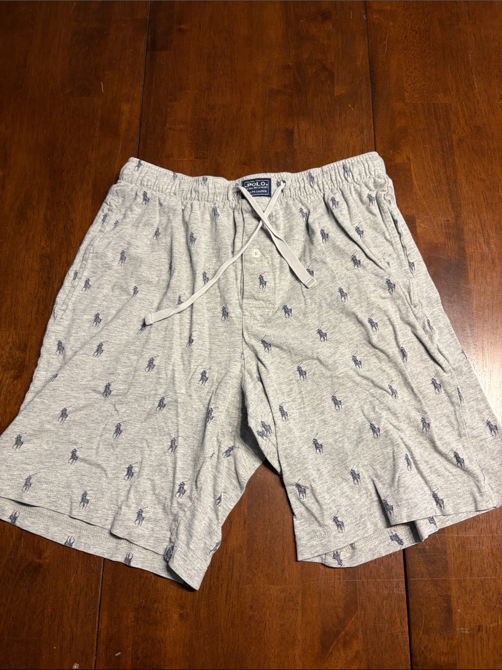 Polo by Ralph Lauren Light Gray Sweatshorts with Navy Label